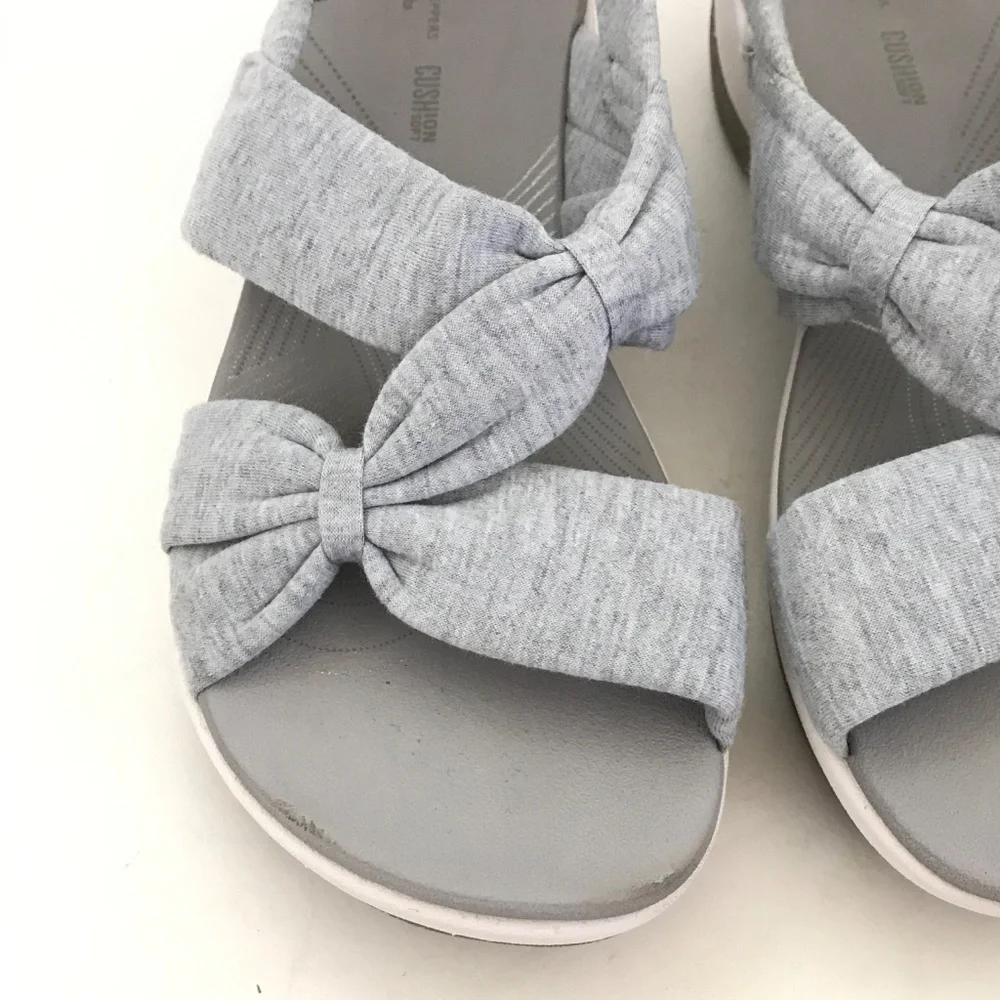 CLOUDSTEPPERS By CLARKS Cushion Soft Sandals Gray Women’s Size 6